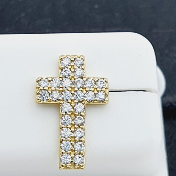 "14K Gold Plated 925 sterling silver luxury CZ Earring, RJUS2112 - Picture 6 of 11